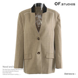 Early Spring Irregular Angolan Red Personality Cut Suit Jacket Blouse