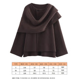 Winter New Women Equipped With Scarf Long-Sleeved Blended Coat Loose Temperament