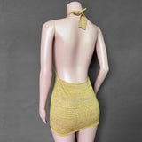 Explosion Women's Vacation Swimwear Sexy Bag With Naked Back Sling Sweater Knitted