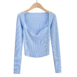 autumn women solid thin sweater long sleeve elegant office lady knitted jumper tops