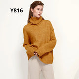 Autumn Winter Women Knitted Turtleneck Wool Sweaters 2021 Casual Basic Pullover Jumper Batwing Long Sleeve Loose