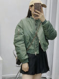 2022 Autumn Winter Short Baseball Short Jackets Women Fashion Long Sleeve Zipper Bomber Jacket Outwear Women's