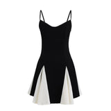 And White Sling Dress 2025 Spring And Summer Sexy Dew Hot Girl Maid Mini