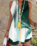 Women's New Solid Color Vertical Collar Sleeveless Casual Suit LZR14529K Series-Outfit