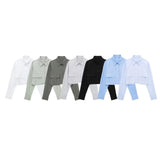 New Trench Coat Fabric Pocket Decoration Loose Short Shirt 2083363-Outfit