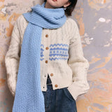 Striped Twist Sweater Coat Female Autumn Winter Languid Lazy Wind Short Money Inside Build Knit Cardigan Jacket-Outfit