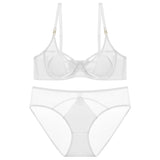French Pure Sexy Underwear Underwear Set Of Women's Small Breasts Together To Show A Large On-Thunder To Prevent The Thin Breathable