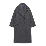 And Winter New Double-Breasted Loose Coat Coat-Outfit