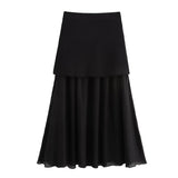 And Summer New Women's Gold Button Knitted Vest + Half-Dress Fashion