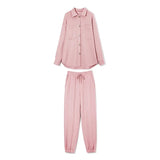 Single Breasted Oversized Fleece Winter Jacket and Pants Two Piece Matching Sets Women Warm Coats Female Sweatpants