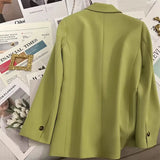 Toloer And Autumn Suit Jacket Female In 2024 Autumn New Avocado Color Net Red Fried Street Temperament Trend Casual Suit-Outfit