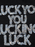 Sequined Letter Black Crop Top-Outfit