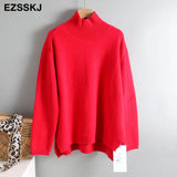 Autumn Winter basic oversize thick Sweater pullovers Women 2021 loose cashmere turtleneck Sweater Pullover female Long