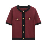 Homemade New Women's Classic Buffet Short-Sleeved Knitted Coat