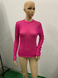 Toloer / Summer 2023 New Hot Selling Long-Sleeved Round Collar Thin Breathable Knit-Outfit