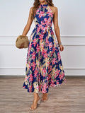New Temperament Elegant Hanging Neck Swing Big Pendted Dress Dress