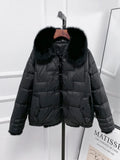 VAREY LIN New Winter Women Real Fox Fur Collar 90% White Duck Down Jacket Lady Warm Puffer Coat Female Retro Button