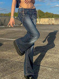 vintage cargo jeans flared pants with