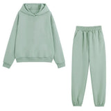 Hoodies Tracksuit Fashion Solid Fleece Oversized Sportswear Jogger Set Winter Long Sleeve Hooded Sweatshirts Suit