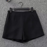 Toloer White Suit Shorts Female Black Summer Thin 2024 New Loose High-Waist A-Line Casual Wide-Leg Hot Pants-Outfit