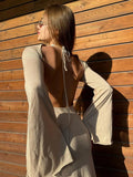 Sexy Bareback Dress Knitted Thin Autumn And Winter 2025 Holiday