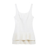 Women's Trouser Dress 2025 Spring-Less Sleeveless Folding Double-Layer Hem Repair