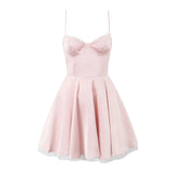 New Three-Layer Three-Dimensional Steel Ring Lace Spliced Mini Suspender Dress-Outfit
