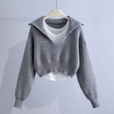 Fashion Sweater Set Women's New Deep V-Neck Collar Sweater Sling Vest Two-Piece Set In Autumn/Winter