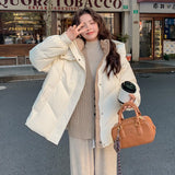 Small Down Cotton Coat Female Winter Design Fashion Loose And Loose Short Cotton Coat-Outfit