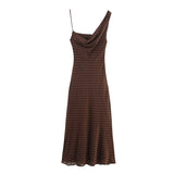 Homemade New Women's Clothing Folded Neck-Peking Dress