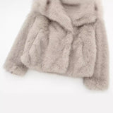 Toloer Winter New Women's Artificial Fur Effect Short Coat 4360240-Outfit