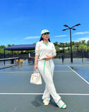 Toloer New Women's Casual Knit Wide-Leg Pants Suit-Outfit