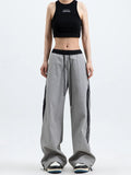Toloer Bump Color Hip Hop Spring And Summer New Straight Tube Casual Pants Loose And Tie Sense Tie Belt Sweatpants Woman-Outfit