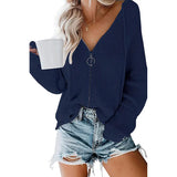 Toloer New Ladies Cardigan Hoodie Hoodie Zipper Broken Hole Irregular Loose Sweater Women's