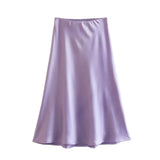 2025 New Tight Waist Simple Set Solid Color Lirt Solid Color Half Body