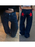 Stars Printed Pockets Denim Jeans-Outfit