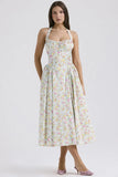 New Summer Sling Dress Fashion Print Hanging Neck Lace