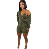 Nightclub Sweater Jacket Underwear Pocket Shorts Three Piece