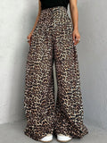 Toloer Trend Wind Straight Pants 2024 Summer New Fashion Leopard Print Design Sense High Waist Wide Leg Casual Pants-Outfit