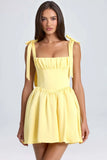 Summer New Women's Fashion Collar High Waist Folded Splicing Bow Sling