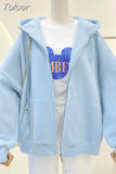 Sweater Women Long-Sleeve Hooded Jacket Zipper Soft Simple Korean Long-Sleeved Hooded Cardigan Sweatshirt