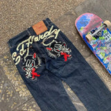 Year's Hot Gothic Y2K Men's Jeans Hip-Hop Loose Punk Style Harajuku Jeans-Outfit