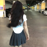 Toloer Desire Wind V Collar Short Sleeved T Shirt Female Summer 2024 New Slim Show Thin Hot Girl Short Irregular Bottom