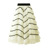 Solid Tulle Layered Maxi Skirt-Outfit