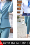 Women Blazer Elegant Chic Office Spring Autumn Professional Casual Solid Single Button Long Sleeve Blazer Straight Pants