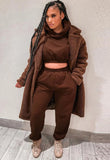 Winter Cropped Hoodie and Sweatpants Twp Piece