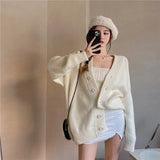 New Sexy Knitted Wrap Chest Vest knitted Suit Elegant Retro V-Neck Long-Sleeved Cardigan Solid Sweater Top Two Piece