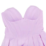 Lilac Deep Neck Corset Tube Mini Dress-Outfit