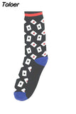 Funny Chilli Space Poker Pattern Socks Men Japanese Style Harajuku Happy Socks Casual Comfort Skateboard Hip Hop