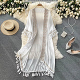 Embroidery Sun Protection Shirt Women Summer Casual Loose Streetwear Chiffon Long Sun Protection Cardigan